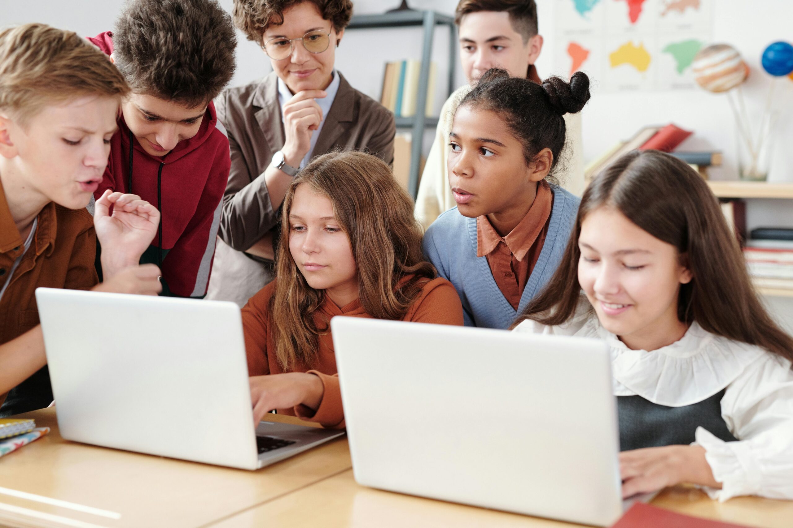 Students working together on a mock exam