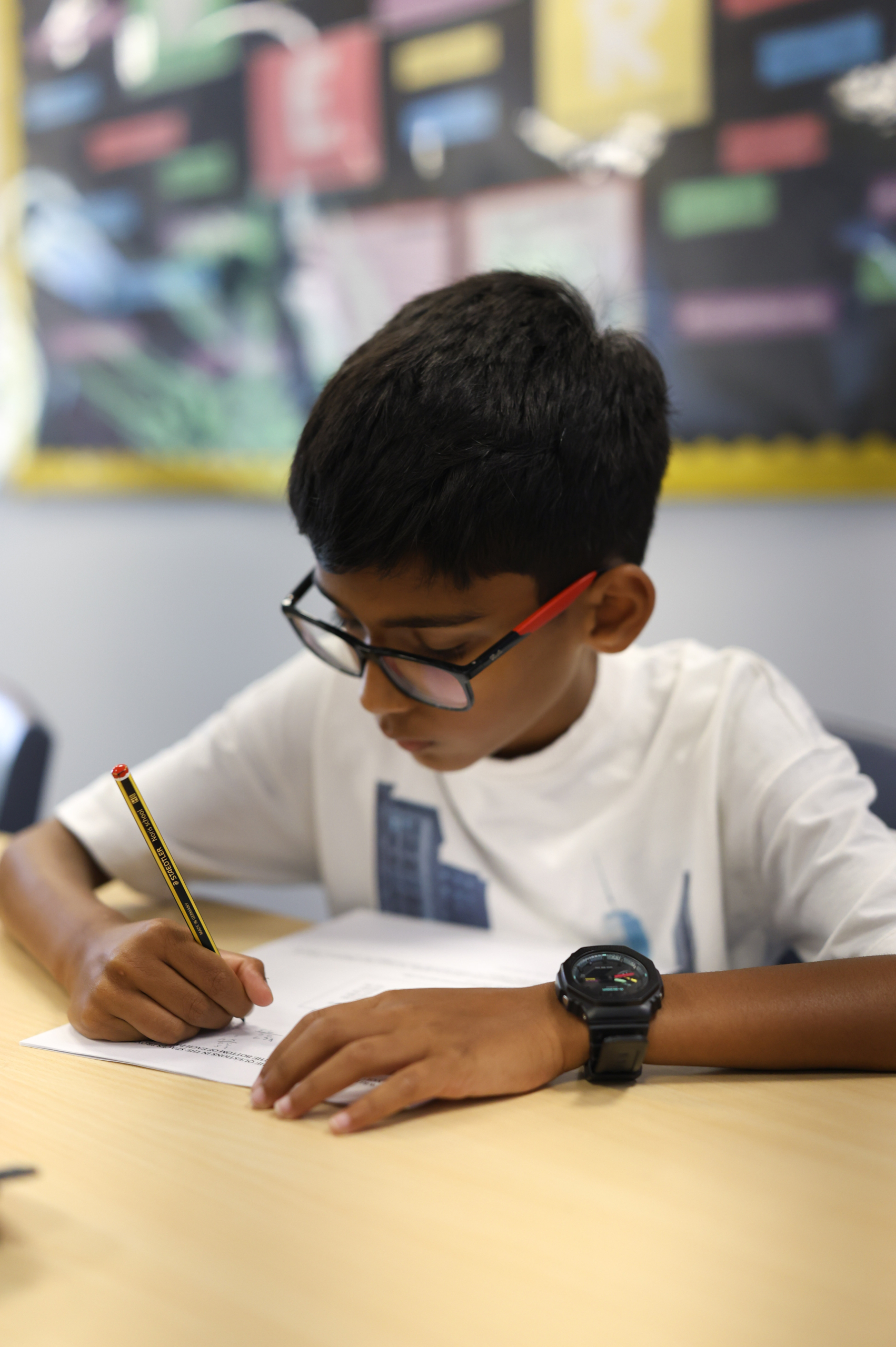 Student working through a mock paper